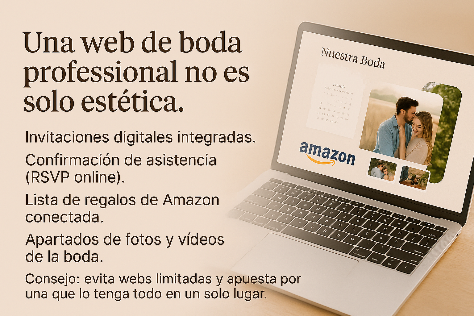Ejemplos de plantillas y webs de boda personalizadas